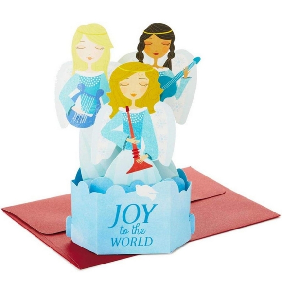 HALLMARK Christmas 8 Pop Up Dimensional Greeting Cards Angels - Picture 1 of 8